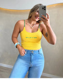 Cropped Brasil Alça Amarelo